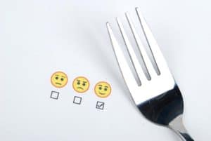 decorative image of customer support survey and fork