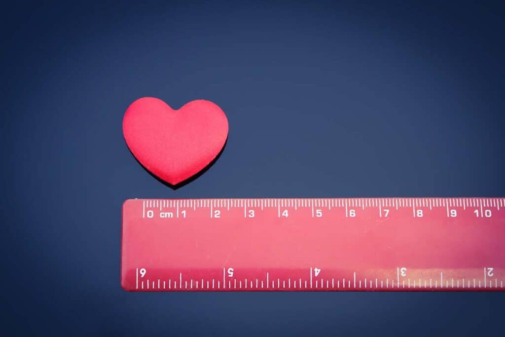 Image of a ruler measuring a heart to illustrate measuring the customer experience.